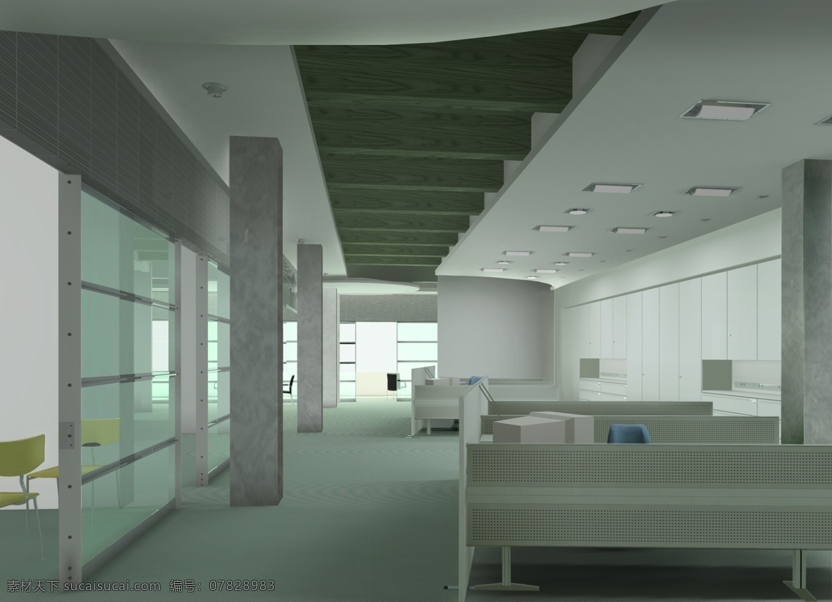 办公室 建筑设计 模型方案 max0003 max 设计素材 家居模型 家装设计 建筑装饰 白色