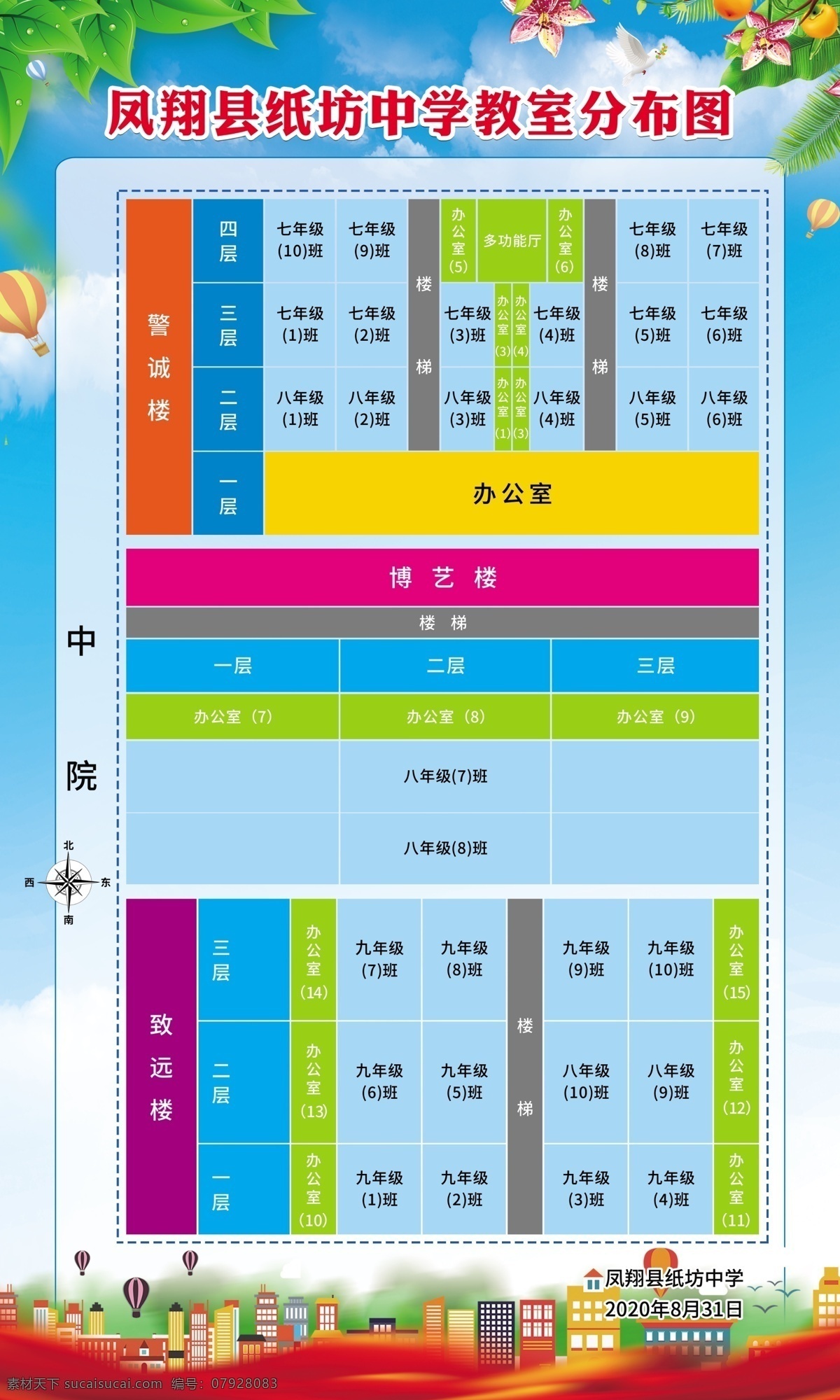 校园 展板 平面图 校园平面图 小学平面图 中学平面图 操场 篮球场 门卫 车 大路 厕所 教学楼 灌木丛 树 花 自动门