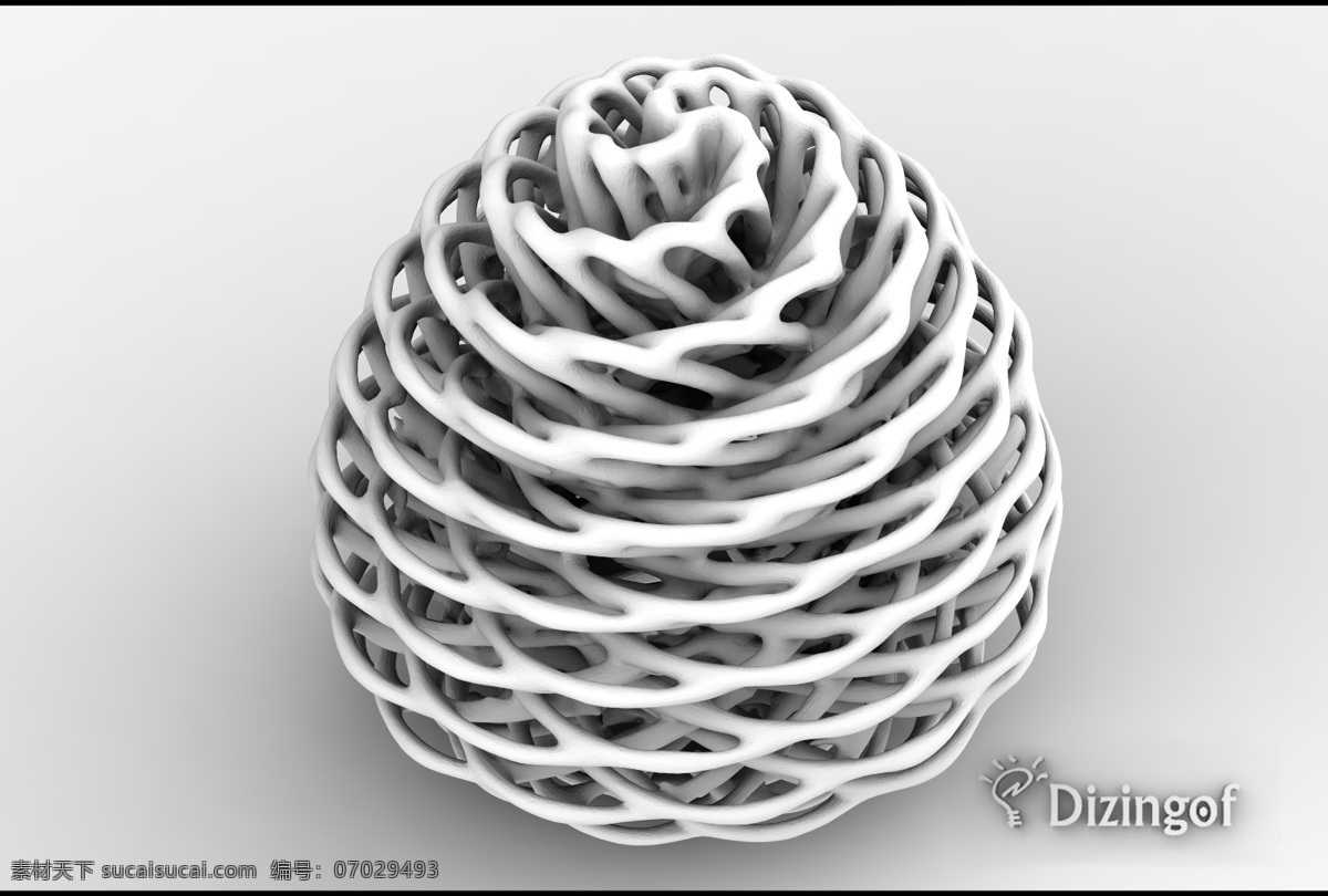 分 形 布什 灯罩 花瓶 数学 艺术 dizingof 台灯 阴影 分形 3d模型素材 家具模型