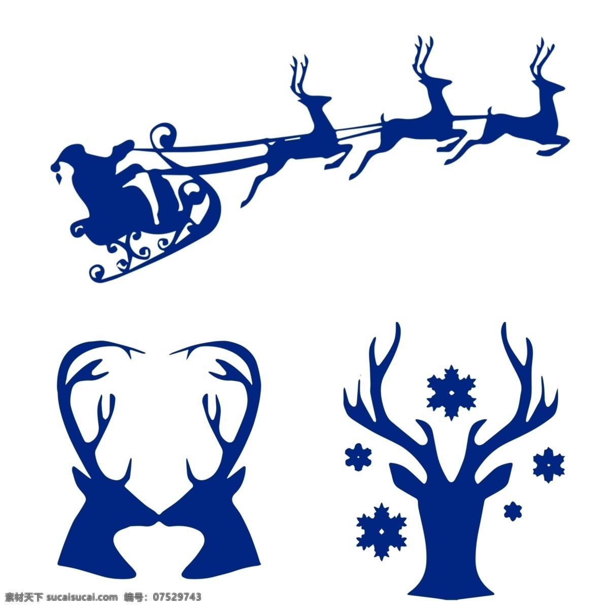 圣诞 鹿 元素 图标 圣诞节 圣诞鹿元素 梅花鹿 线稿 线描 雪花 装饰 点缀 图案 底纹 广告