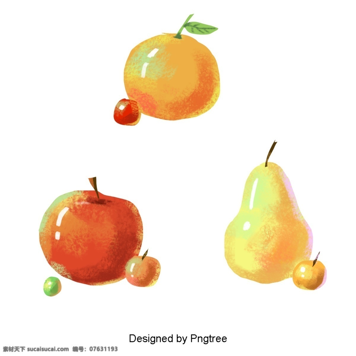 美丽 卡通 可爱 手绘 创意 秋 果 绘画 秋天 水果 苹果梨 橘子