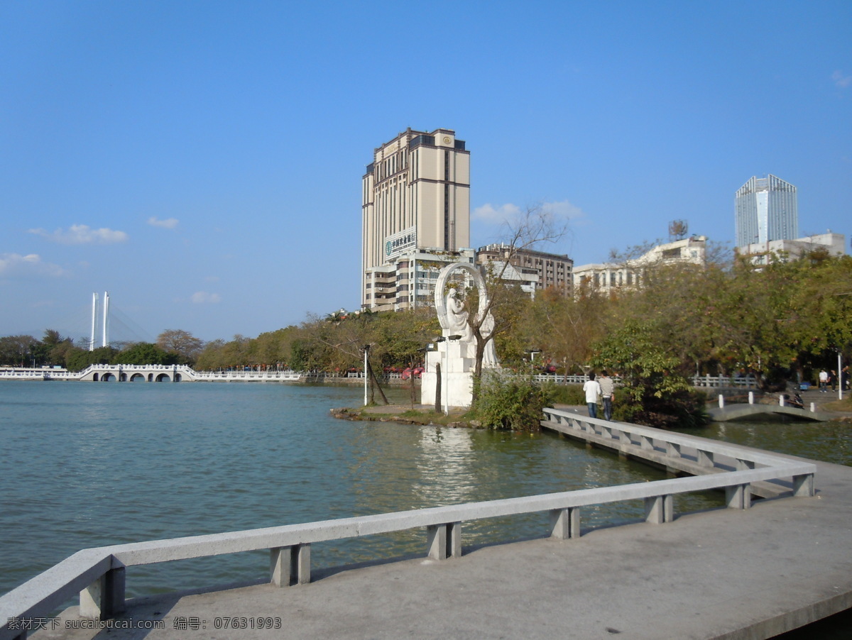 惠州西湖 惠州 西湖 春色 优美 高楼建筑 蓝天 全景 自然景观 明月湾 自然风光 自然风景 旅游摄影