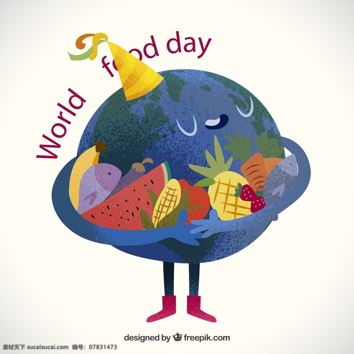 世界 粮食 日 怀抱 食物 香蕉 西瓜 菠萝 玉米 水果 矢量 高清图片