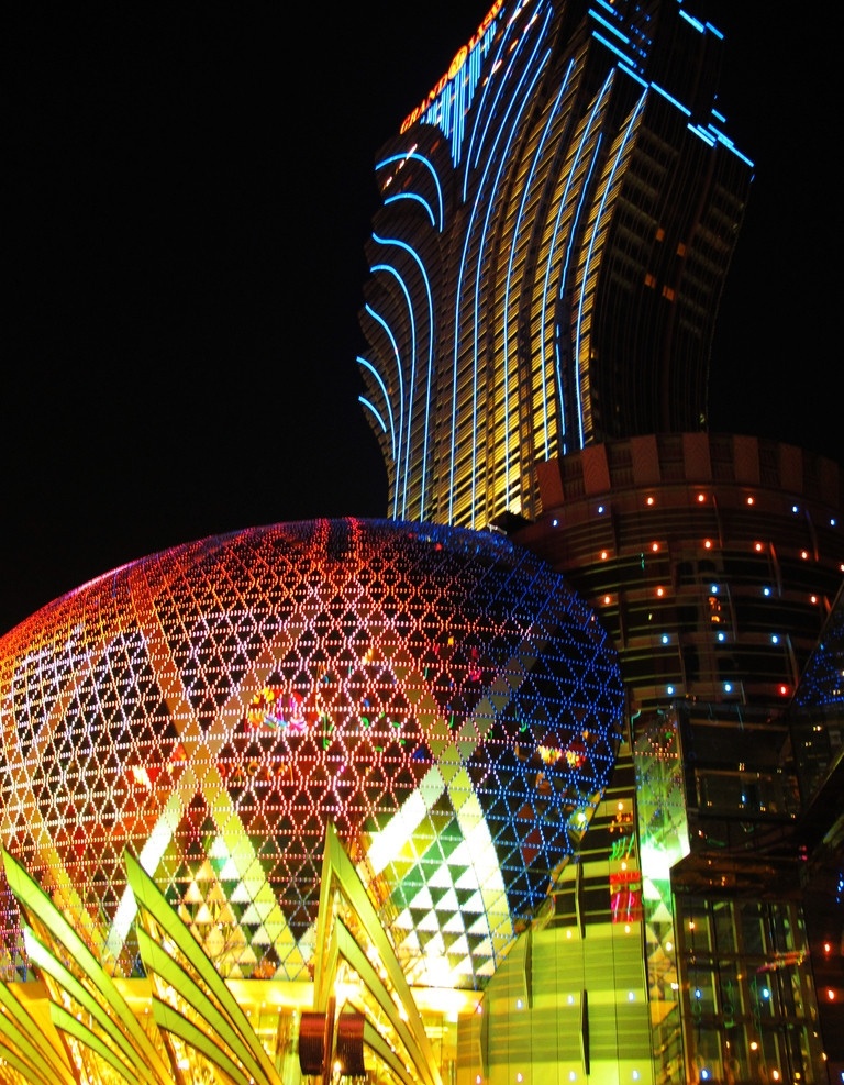 澳门 新 葡京 酒店 都市 新葡京 夜景 灯光 霓虹 建筑 赌场 娱乐场 国内旅游 旅游摄影