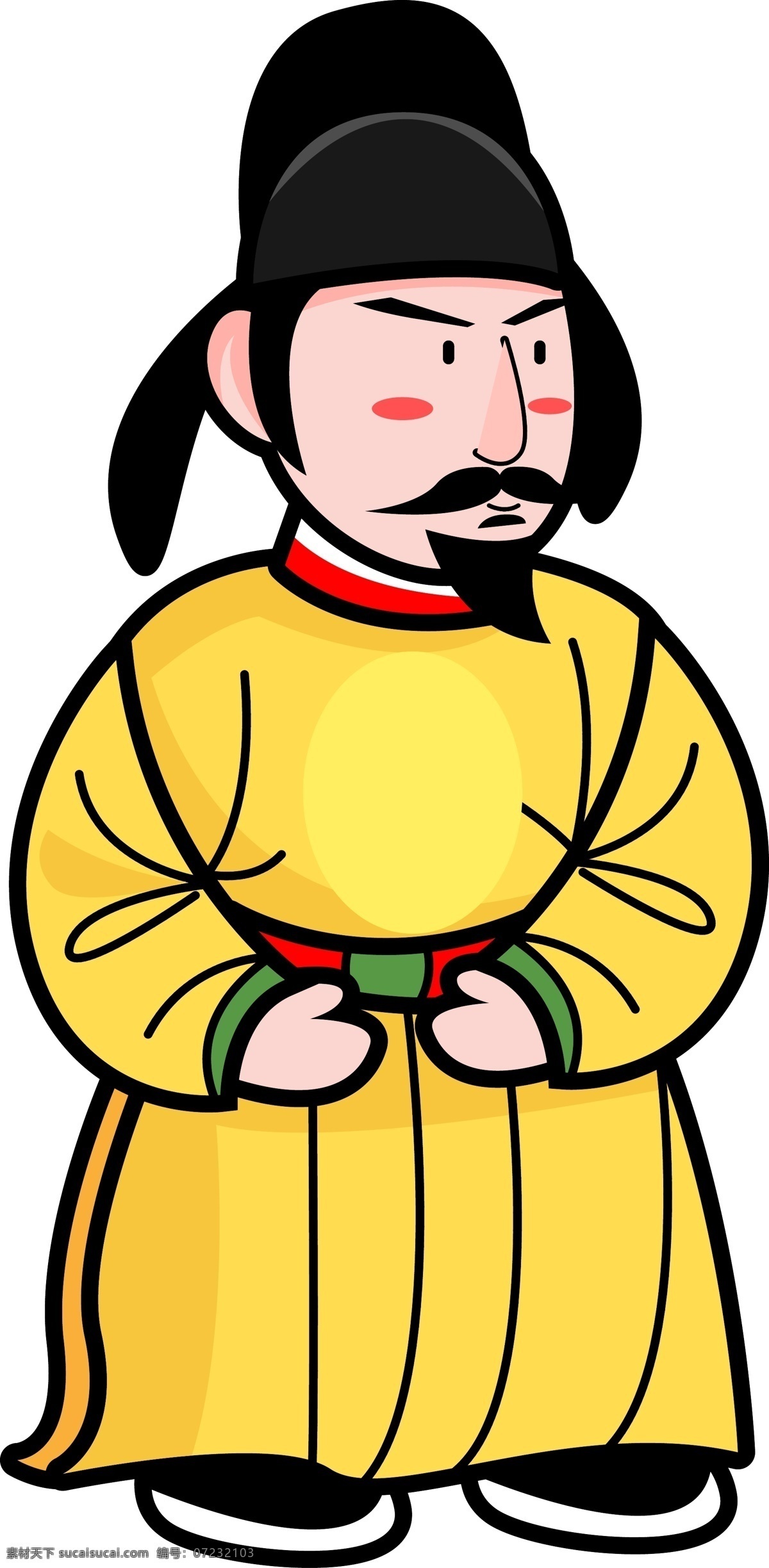 原创 矢量 卡通 古代 中国 皇帝 唐朝 天子 元素 卡通人物 中国皇帝 元素素材 唐太宗