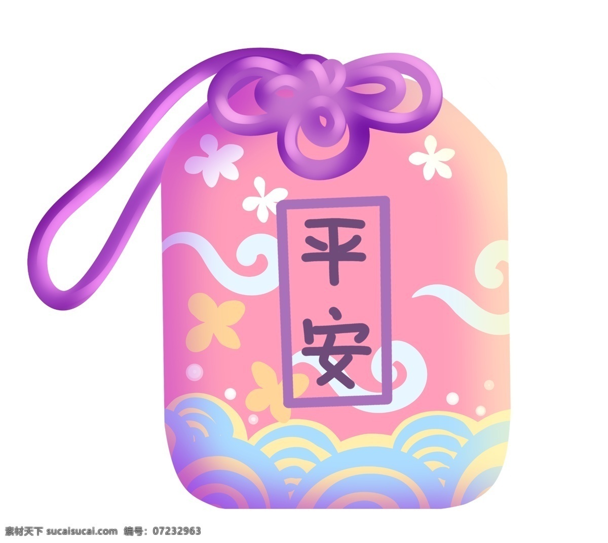 粉色 日本 御 守 插画 日本御守 日本文化御守 日本风俗 漂亮的挂坠 平安福 好看的装饰品