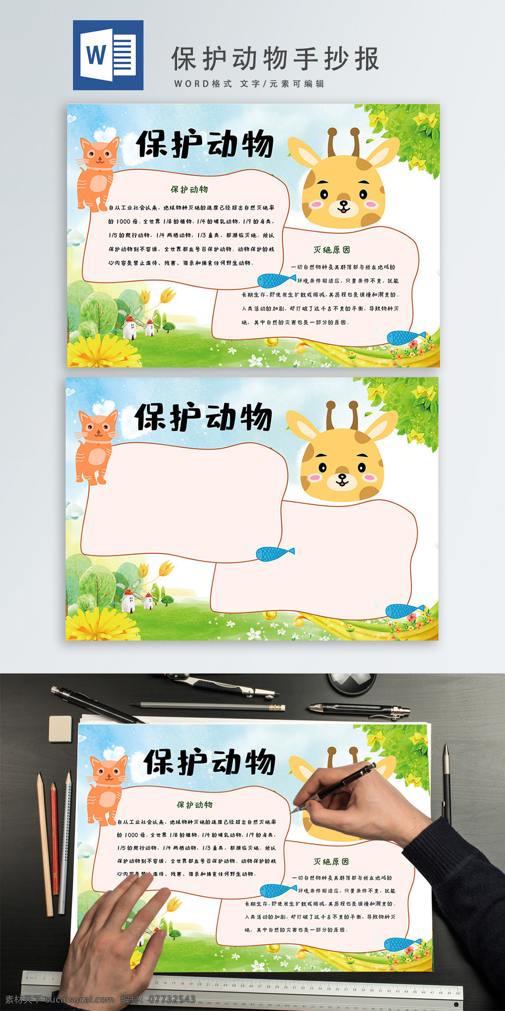小 清新 保护 动物 手 抄报 小清新 保护动物 手抄报 小报 精选