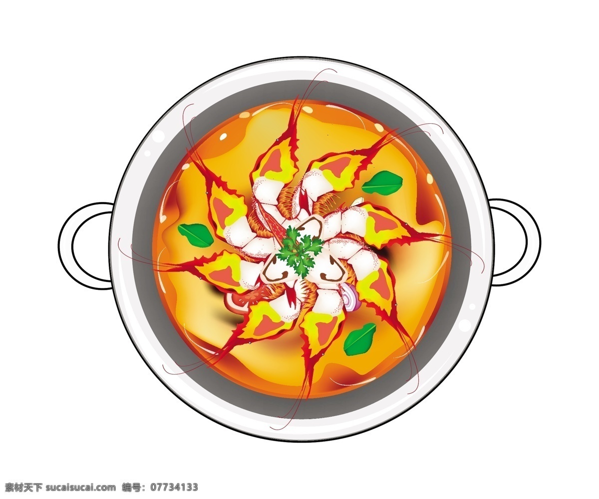 卡通 手绘 美味 食物 矢量 砂锅 高汤 中式 日式 鸡蛋 面条 动漫 菜肴