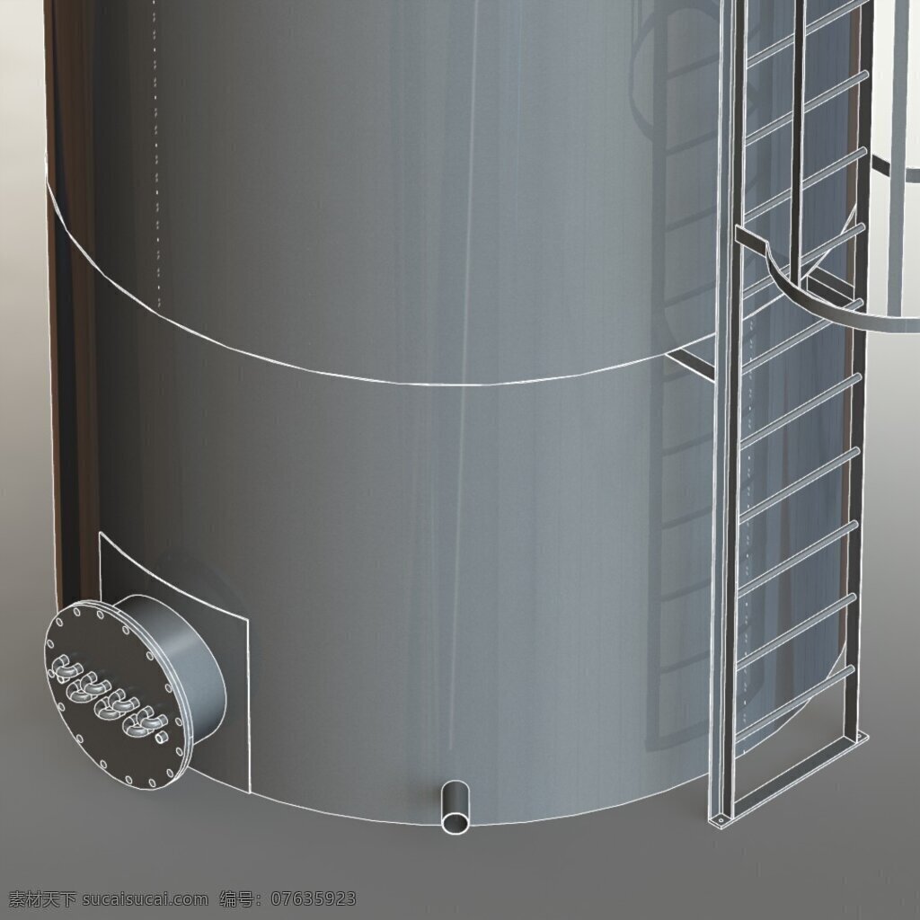 热水 箱 吨 坦克 线圈 蒸汽 水 3d模型素材 建筑模型