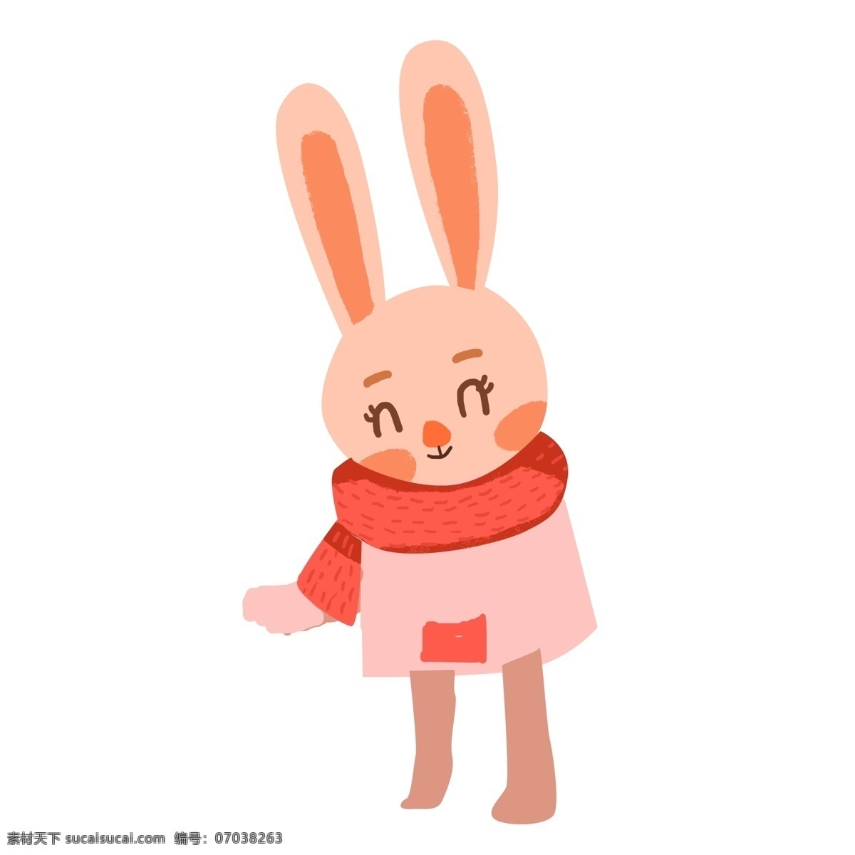 手绘 可爱 乖乖 小 兔子 原创 元素 动物 绘画 设计元素 粉色 原创元素