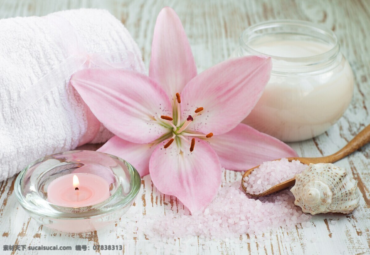 spa美容 蜡烛 精油 肥皂 香皂 毛巾 盐 鲜花 花朵 spa 美容 水疗 生活百科 生活素材