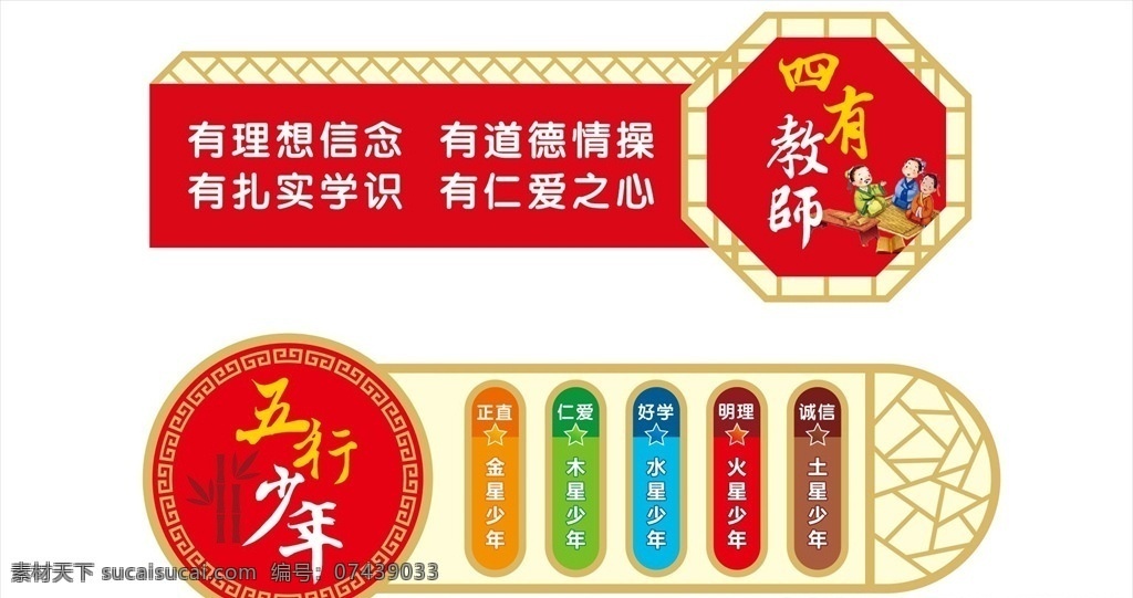 四有教师 五行少年 校园文化 五行文化 校园文化墙