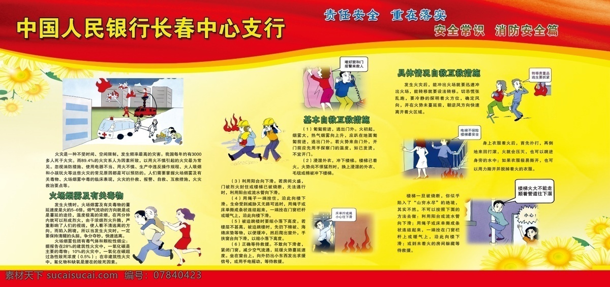 消防宣传栏 消防宣传 四个能力 防火墙 黄色