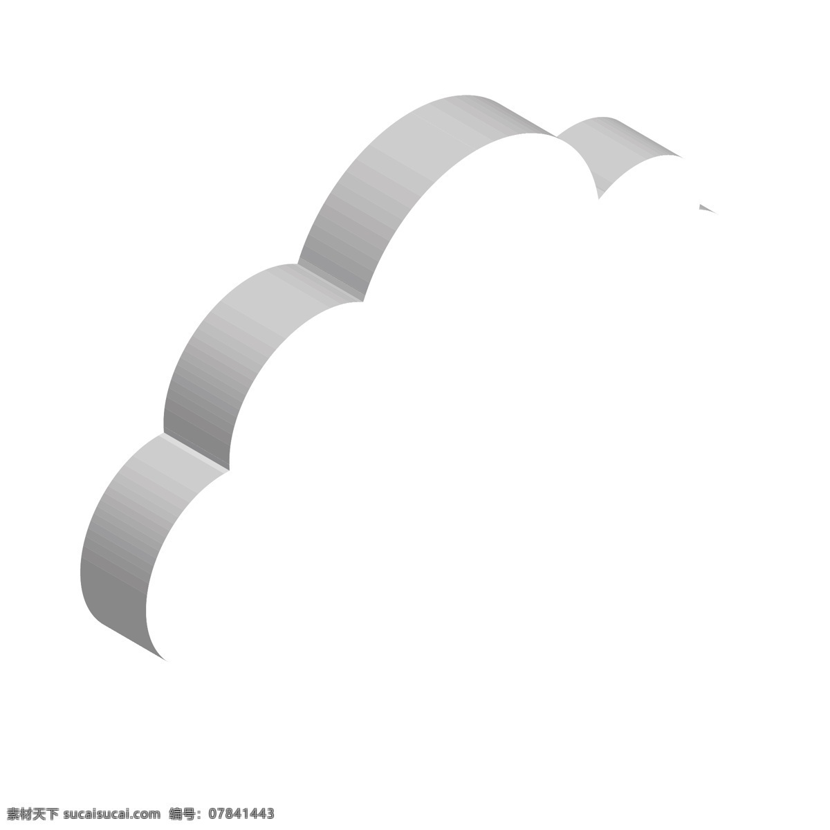 白色 圆弧 立体 云朵 元素 创意 弧度 卡通插画 光泽 风景 科技