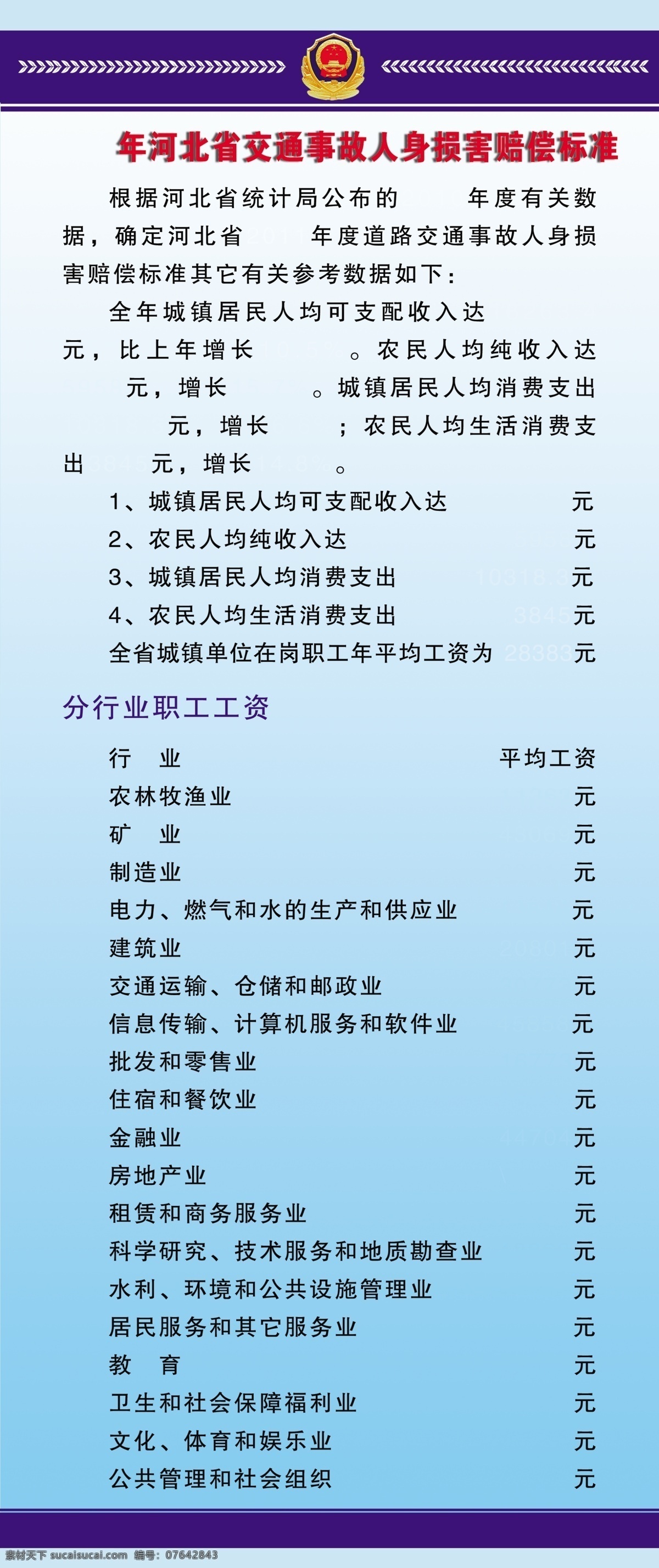 民警展板 2012 年 河北省 交通事故 人身 损害赔偿 标准 民警警徽 警徽麦穗 分层 源文件