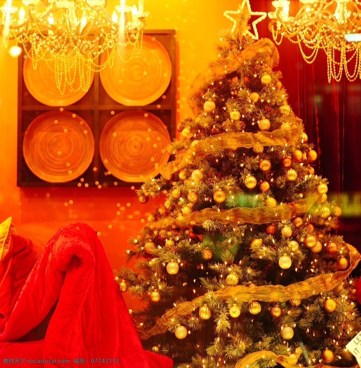 圣诞树 源文件 广告素材 节日素材 广告设计素材 分层 设计素材 节日 红色