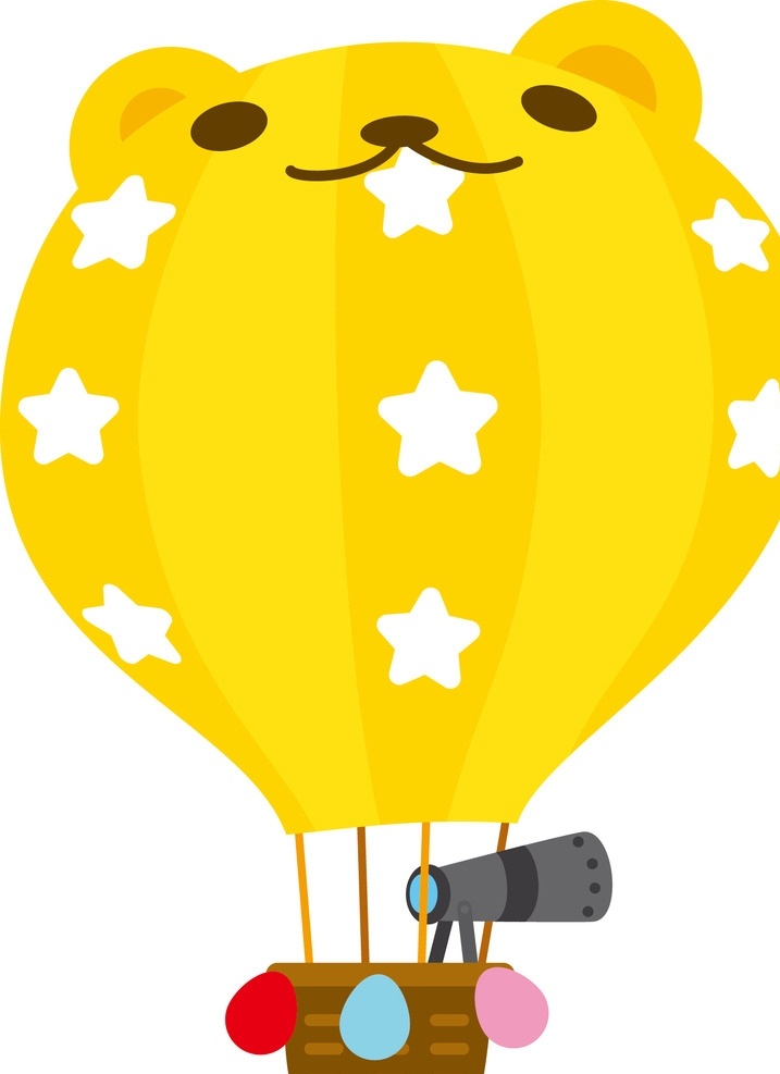 热气球 黄 气球 飞 卡通 游乐园 动漫动画 动漫人物