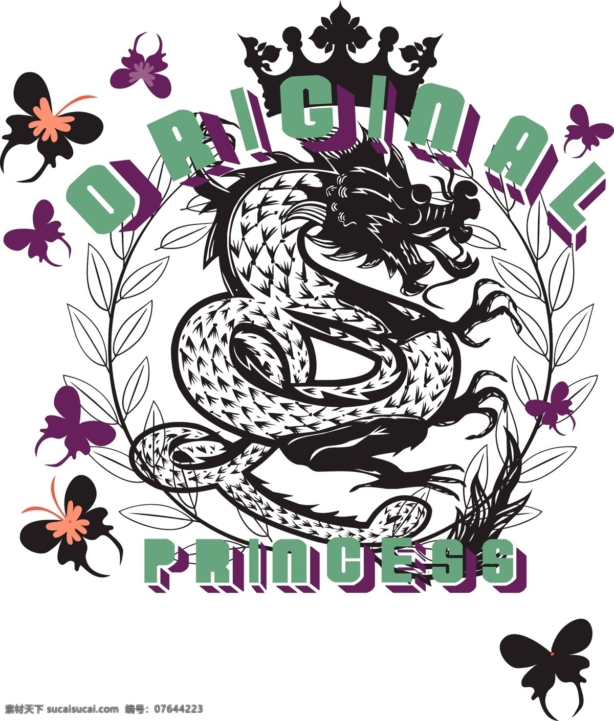 印花 矢量图 动物 服装图案 蝴蝶 龙 文字 印花矢量图 面料图库 服装设计 图案花型