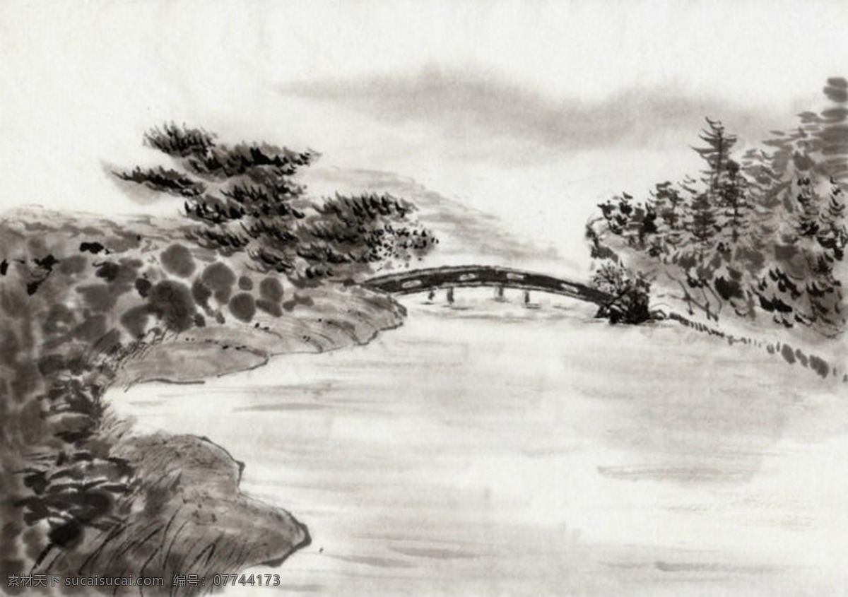 中国 风 背景 水墨 山水 意境 风景 红色