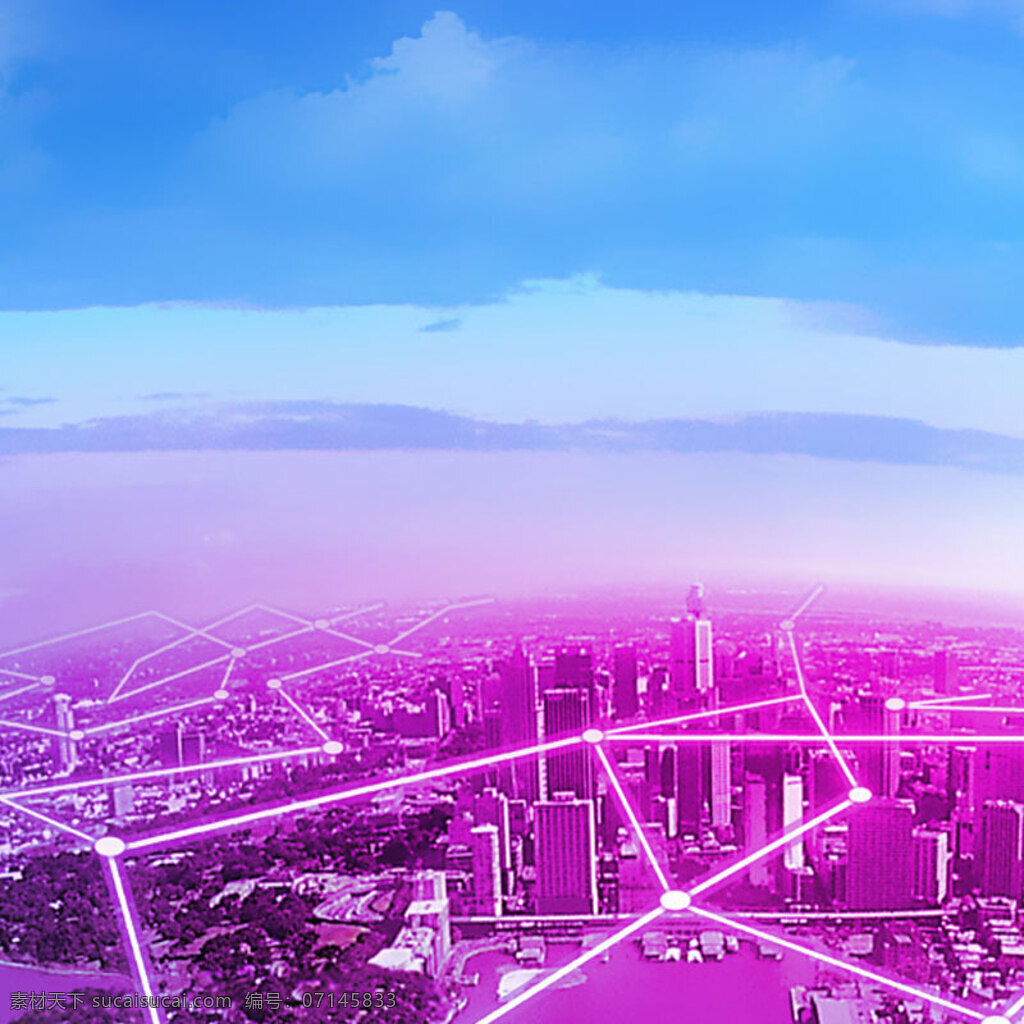 大气 现代 城市 背景 紫色