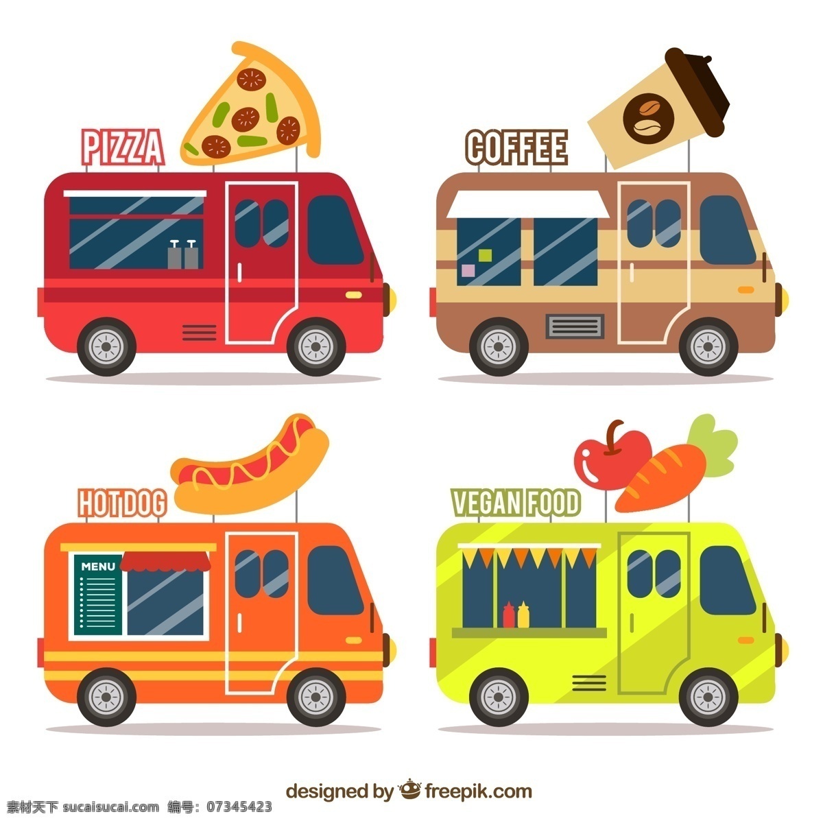 款 创意 餐车 披萨 咖啡 热狗 素食 苹果 胡萝卜 快餐车 可移动餐车 餐饮 文化艺术 绘画书法