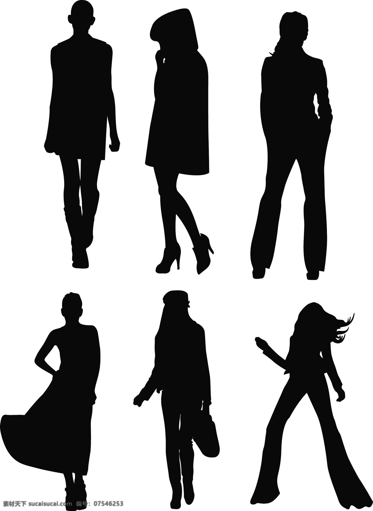 人物剪影 剪影 时尚女士 女郎 女性剪影 黑白人物 曲线 线条 其他设计 矢量剪影 商务人士 上班族 女人 日常生活 矢量人物 矢量