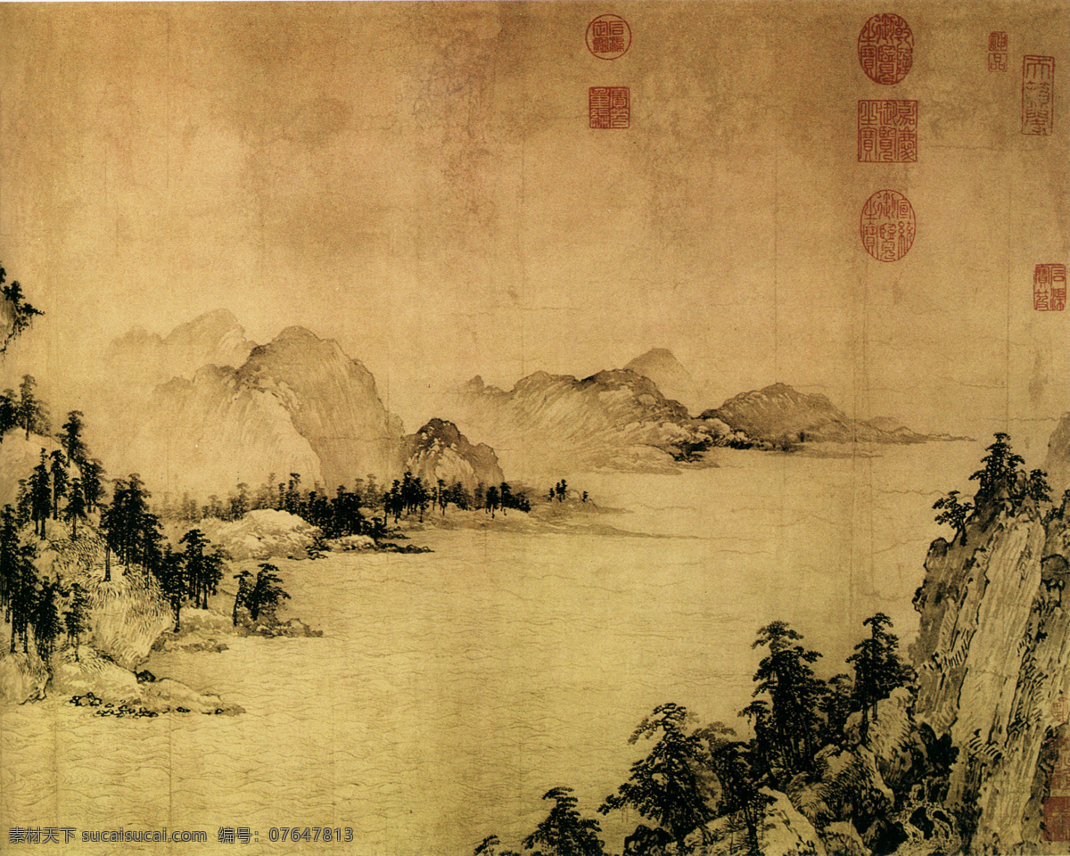 赤壁图2b 赤壁图 中国 名画 黄色