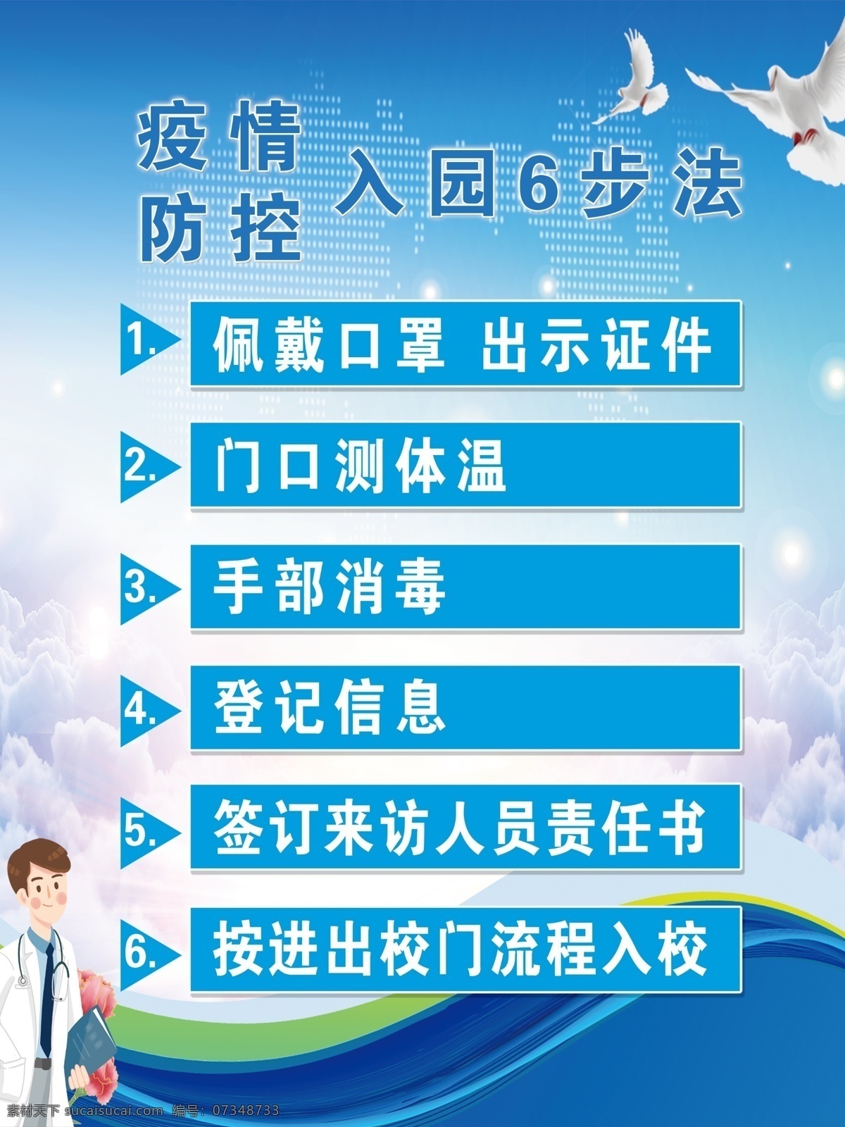 入校六步法 入校 六步法 疫情 防控 校园
