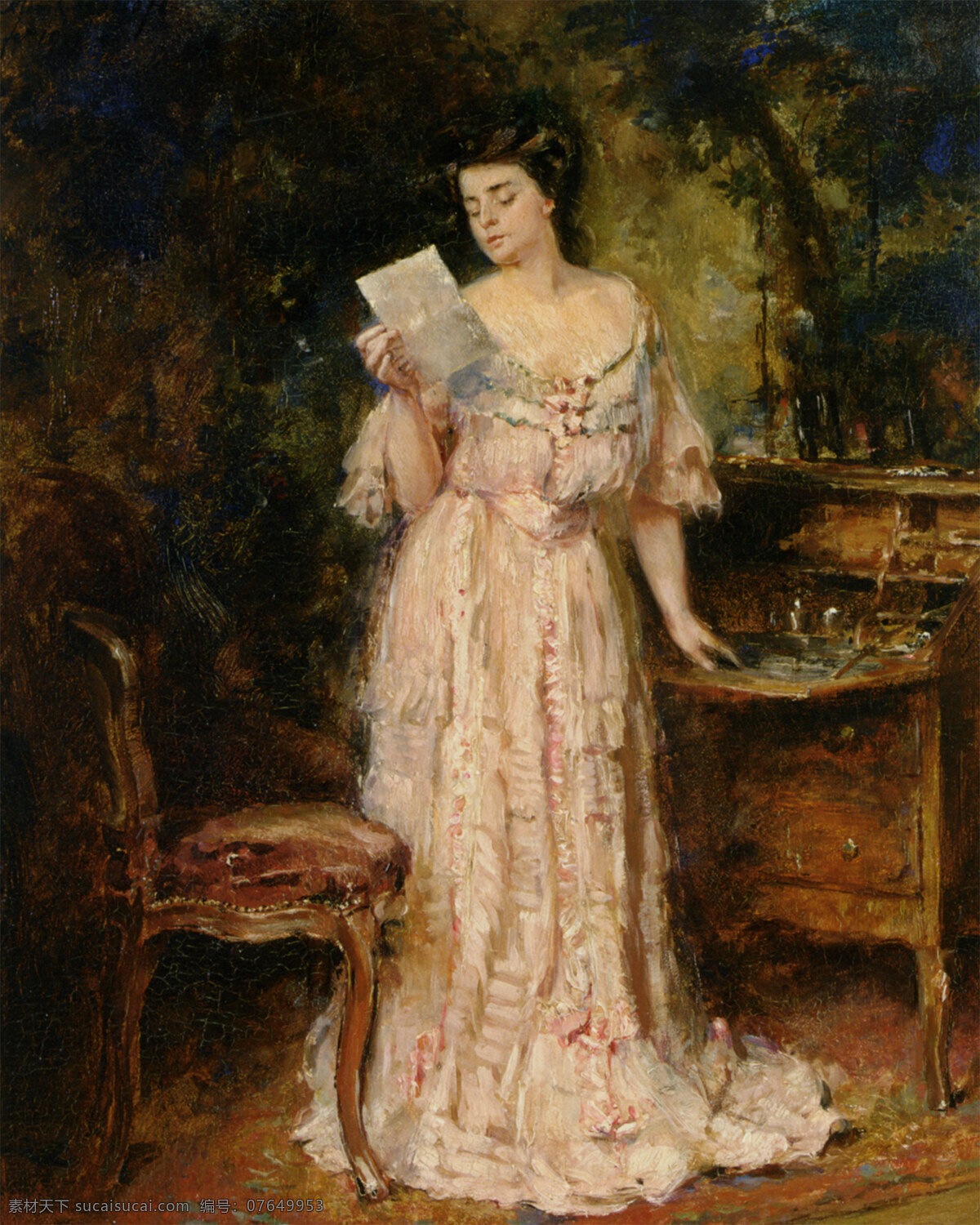 读 信 女人 绘画书法 静物 女子 欧美油画 世界名画 文化艺术 读信的女人 西洋油画 家居装饰素材