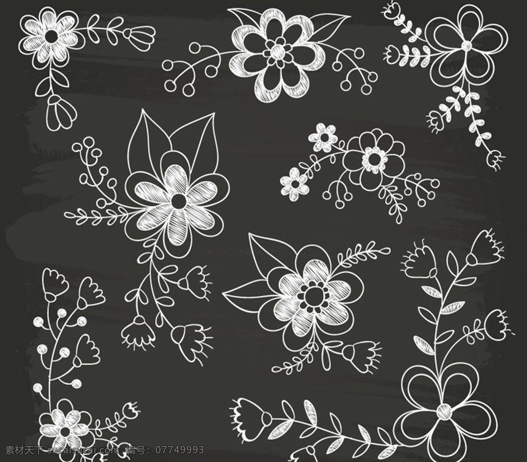 手绘 花卉 矢量 花朵 矢量图 格式 psd素材 高清图片