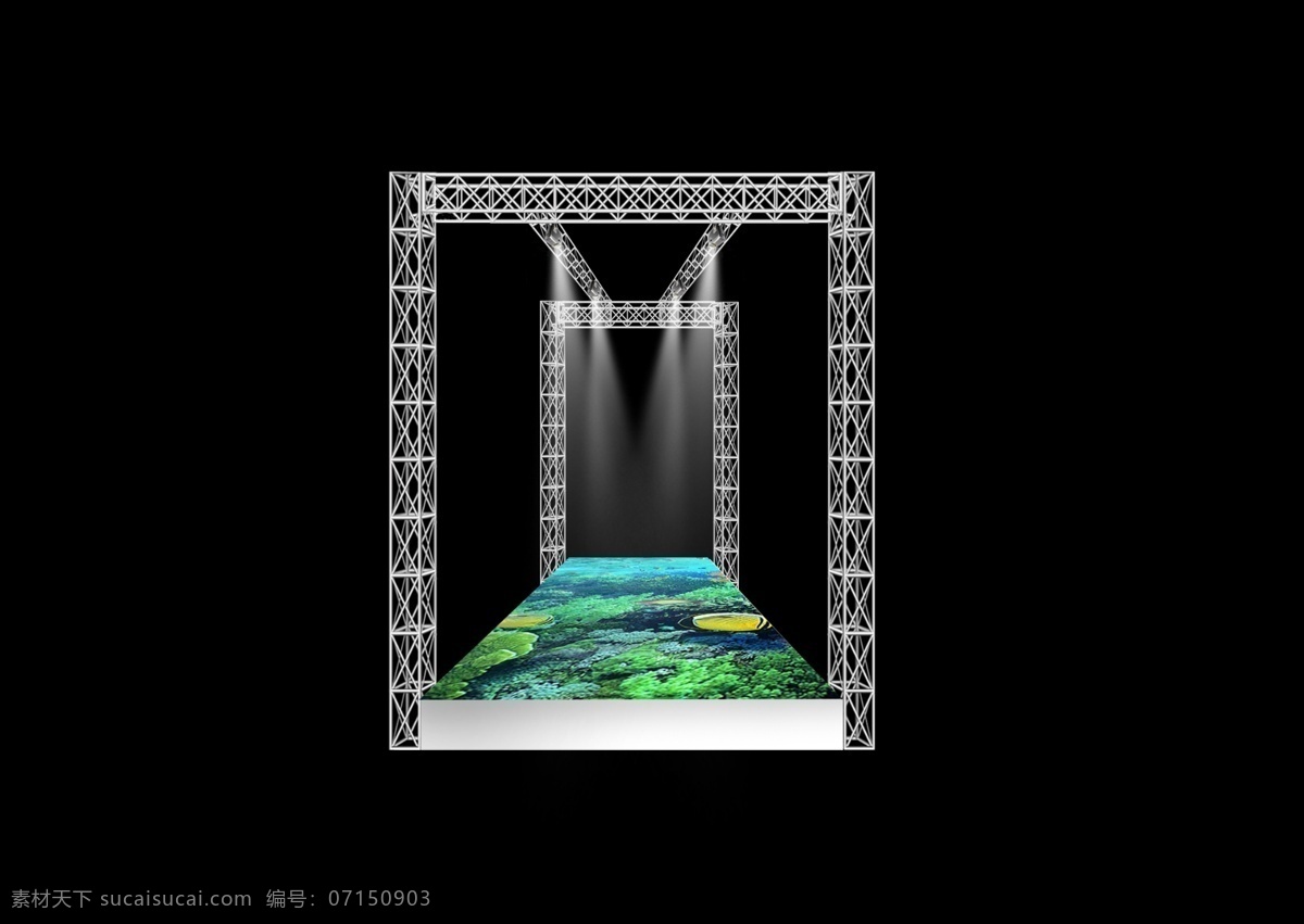 舞台 truss 架 效果图 灯光 婚礼 truss架 psd源文件