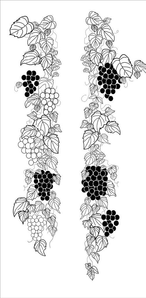 矢量花纹 花边 葡萄 矢量图案 花纹花边 底纹边框 矢量