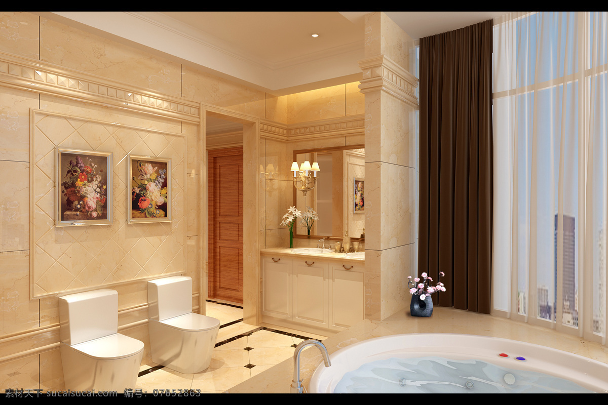 环境设计 酒店 室内设计 星级酒店 豪华 卫生间 设计素材 模板下载 洗手台 家居装饰素材