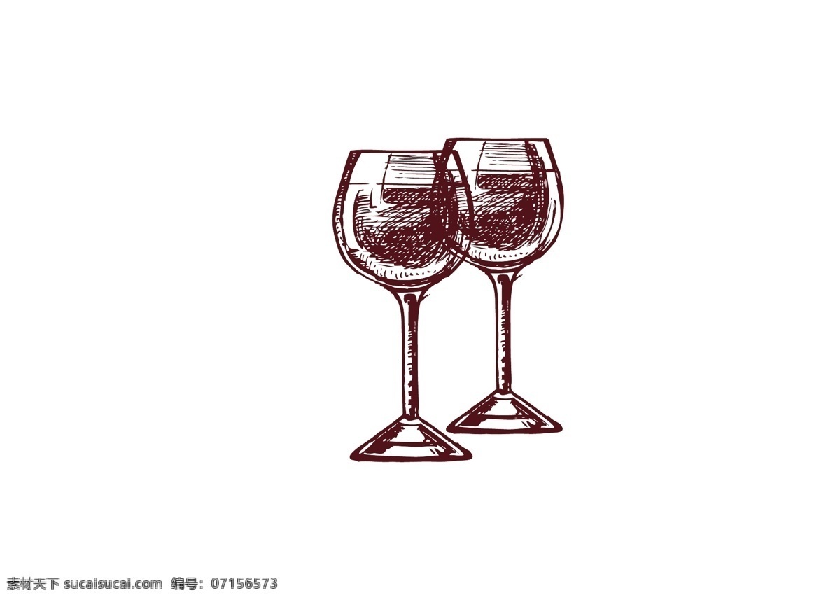 创意 手绘 线 稿 红酒 杯 元素 线稿 红酒杯 高脚杯 生物静物
