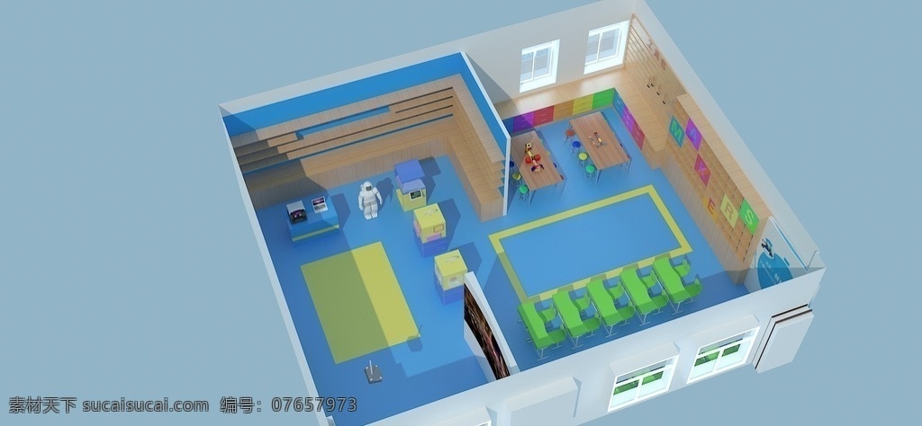 创客教室 3dmax 教室 校园 3d 3d效果图 3d设计 max