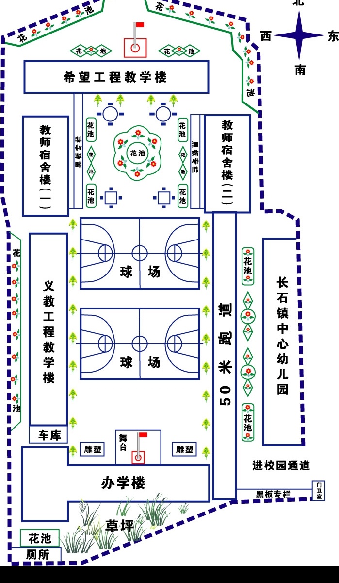 中心 小学 平面图 小学平面图 学校 规划图 其他矢量 矢量素材 矢量图库