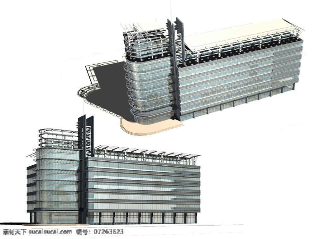 豪华 现代 风格 公共 建筑 办公楼 3d 模型 3d模型 公共建筑 3d模型素材 建筑模型