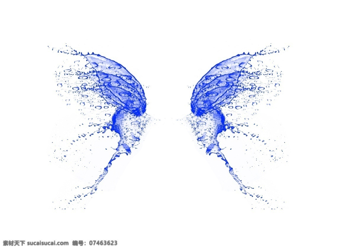 分层 翅膀 蓝色 水蝴蝶 透明 源文件 透 明水 蝴蝶 模板下载 psd源文件