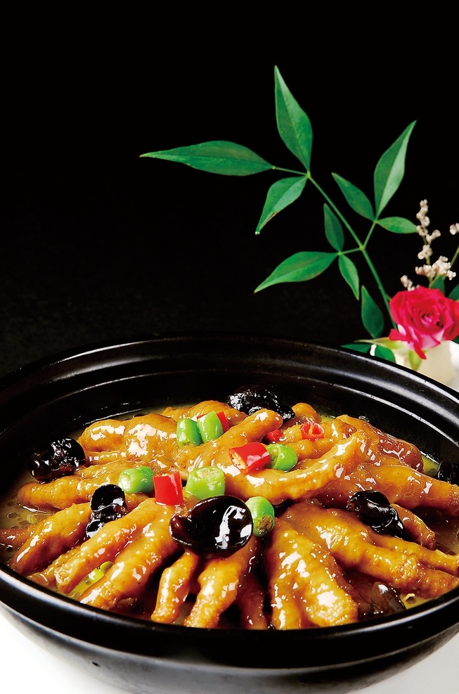 丝咖喱凤爪煲 美食 传统美食 餐饮美食 高清菜谱用图