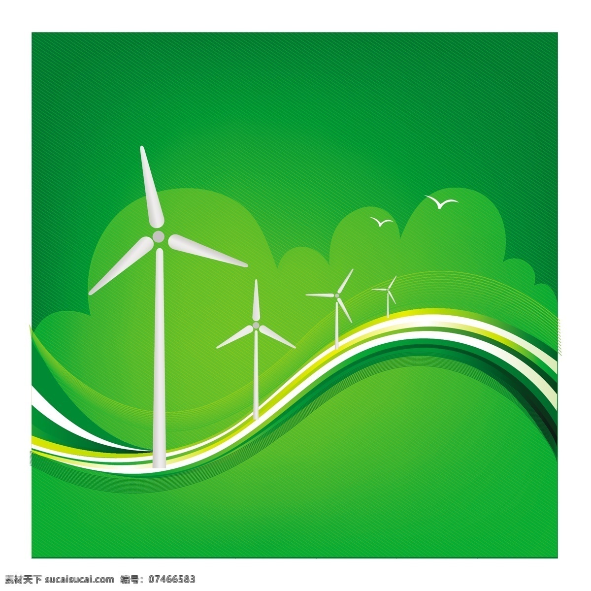 风 风力涡轮机 涡轮机 自由 免费 卡通 矢量动画 风力 载体 矢量 能量 场 绿色