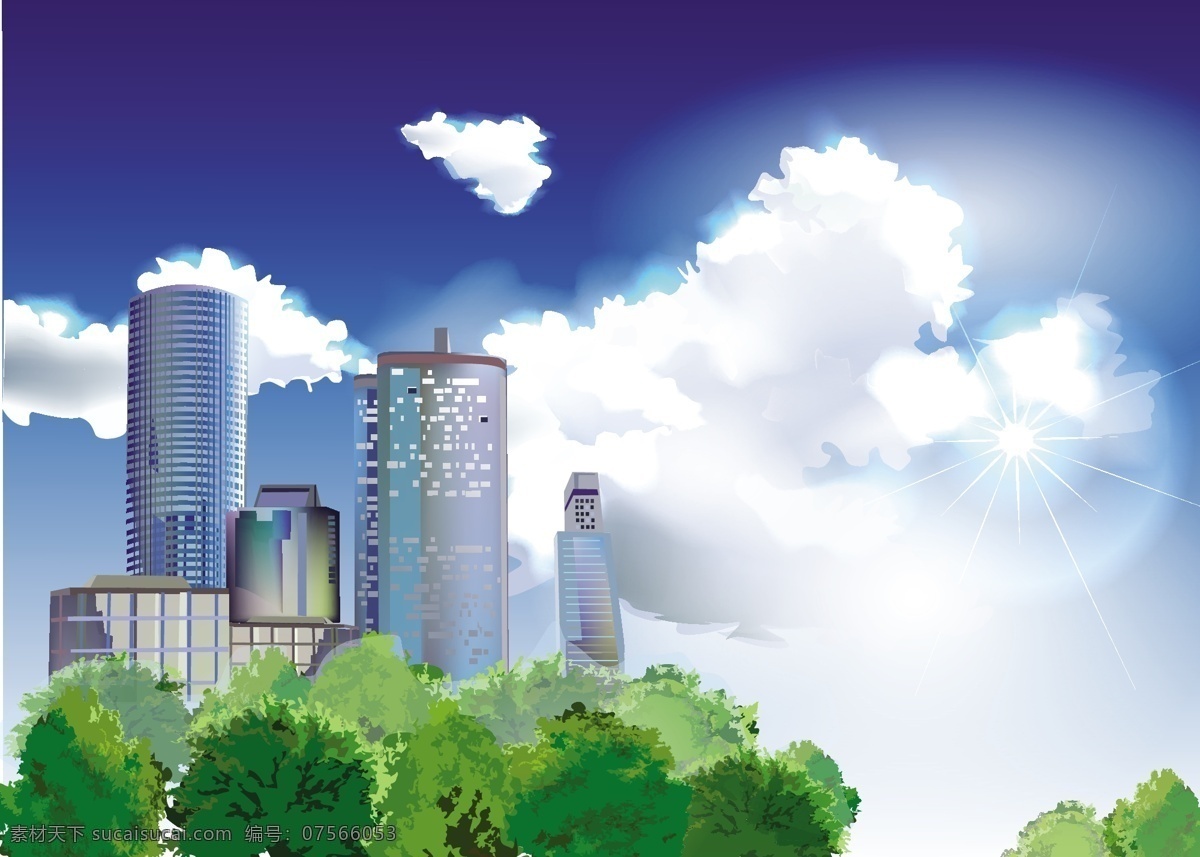 现代 都市 风貌 矢量 矢量图 其他矢量图
