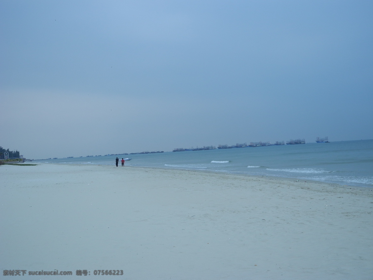 清晨 北海 大海 风光 海滩 蓝天 自然风景 自然景观 清晨的北海 psd源文件