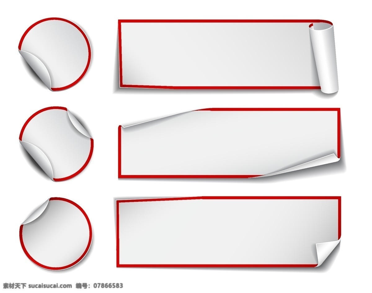 圆形 矩形 贴纸 矢量