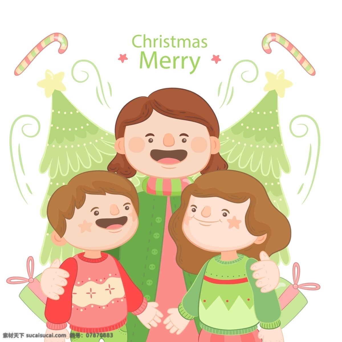 手绘 快乐 家庭 元素 节日素材 卡通人物 人物 圣诞 圣诞节 圣诞素材 圣诞元素 手绘快乐家庭