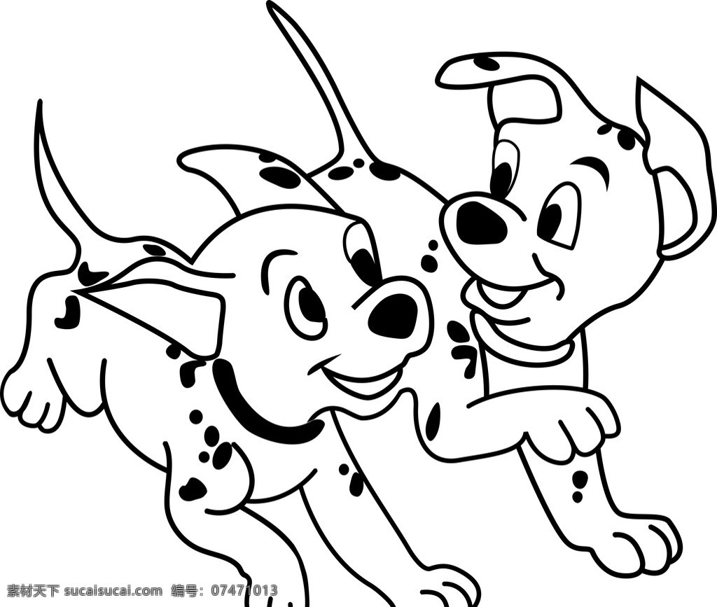 卡通 刻花 雕刻 矢量图 卡通设计 小 斑点狗
