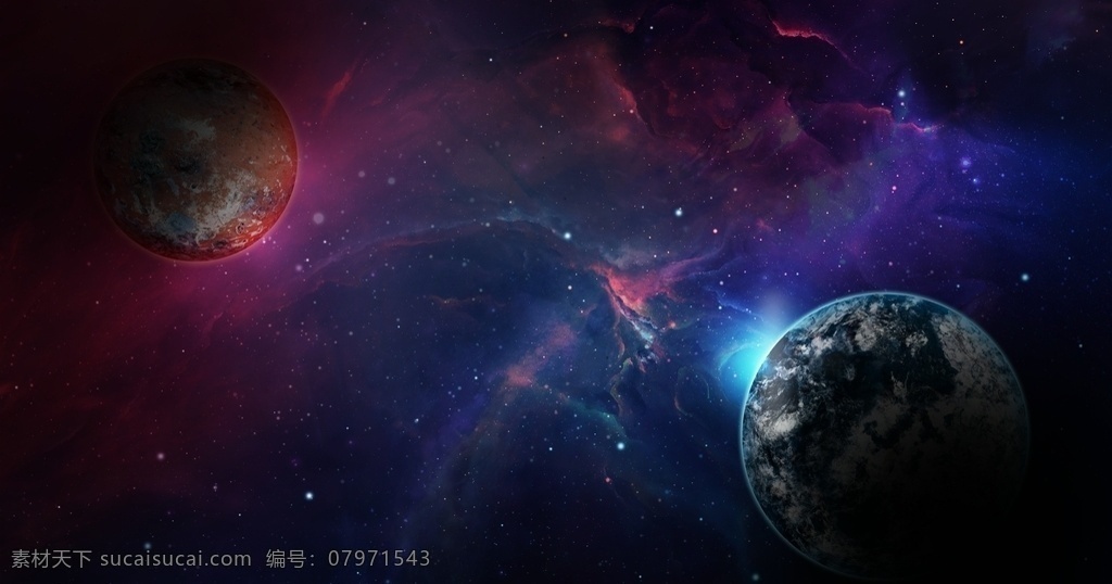 银河 空间 星系 宇宙 行星 背景 明星 红色 黑色 蓝色 科技 科幻 星球