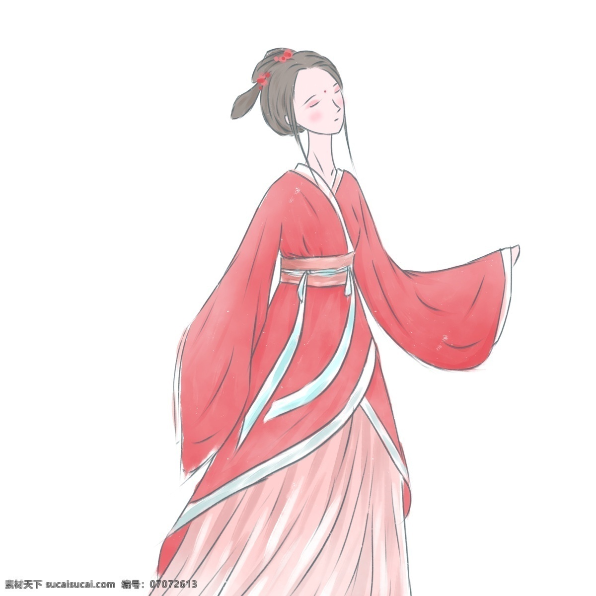优雅 古代 妇女 人物 商用 元素 古装 中国风 插画 古代女子 女生 女人 psd设计 手绘
