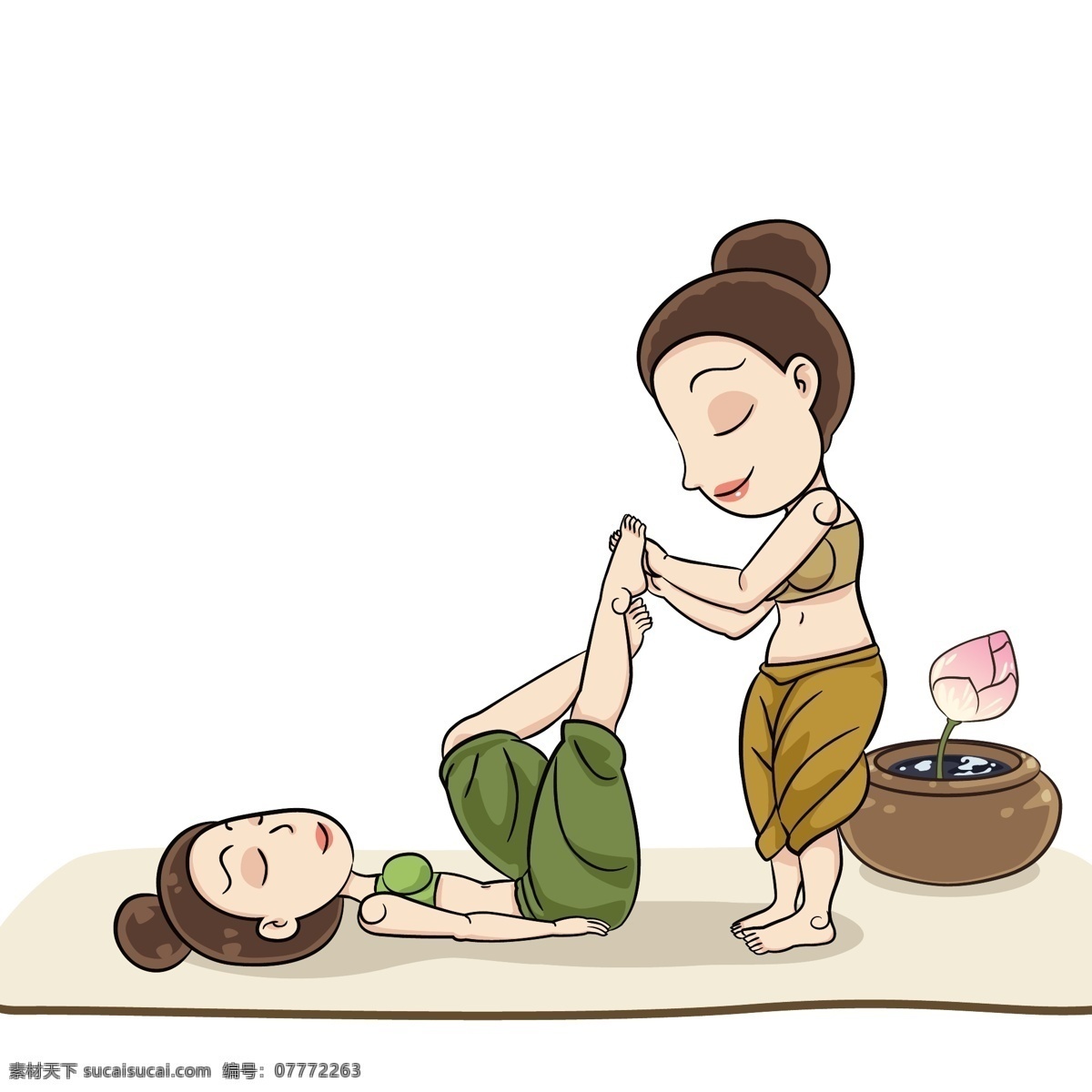 泰国 传统 按摩 背部 女性 按摩师 泰式 随地 吐 痰 原始