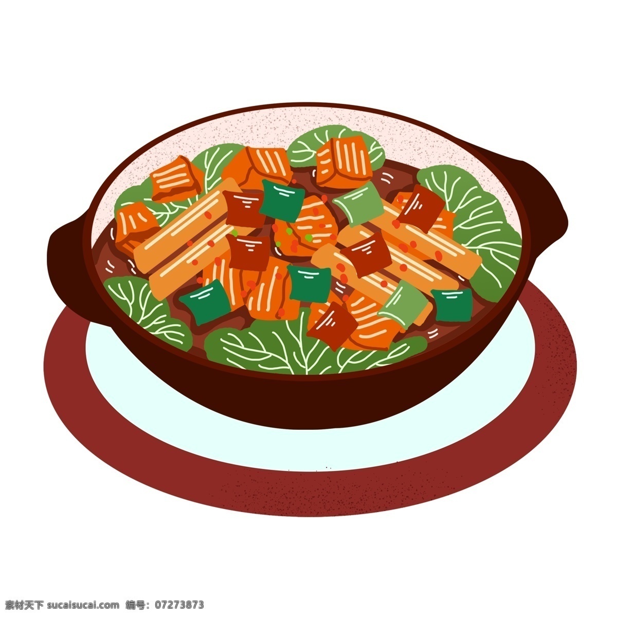 卡通 手绘 碗 美食 食物 盘子 插画