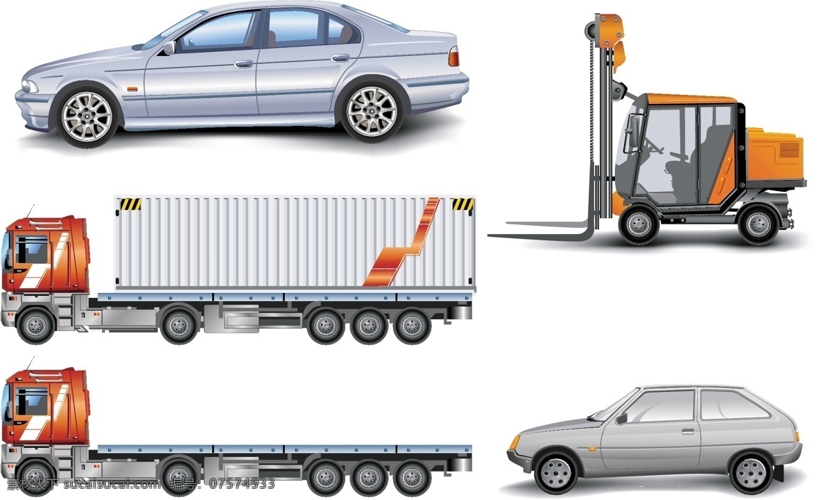 货柜车 轿车 矢量 标识cdr 环保cdr 卡通环保 矢量素材 标签标识 矢量图 其他矢量图